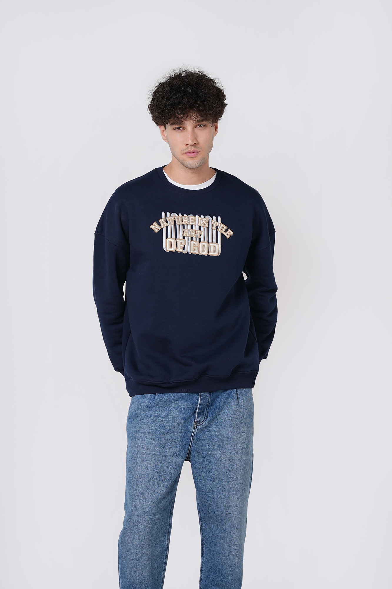 تیشرت آستین بلند چاپی مردانه