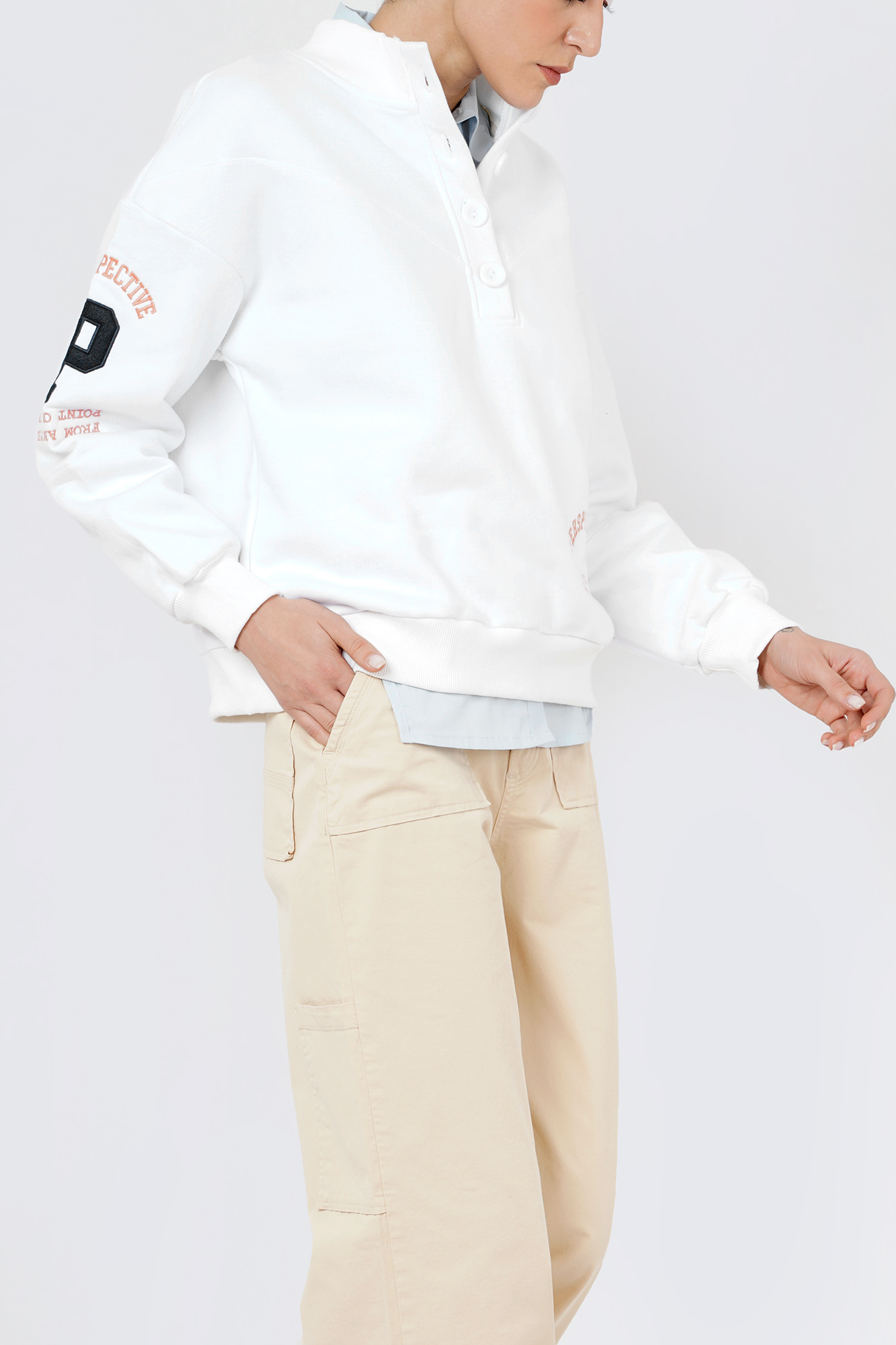 تیشرت آستین بلند گلدوزی زنانه