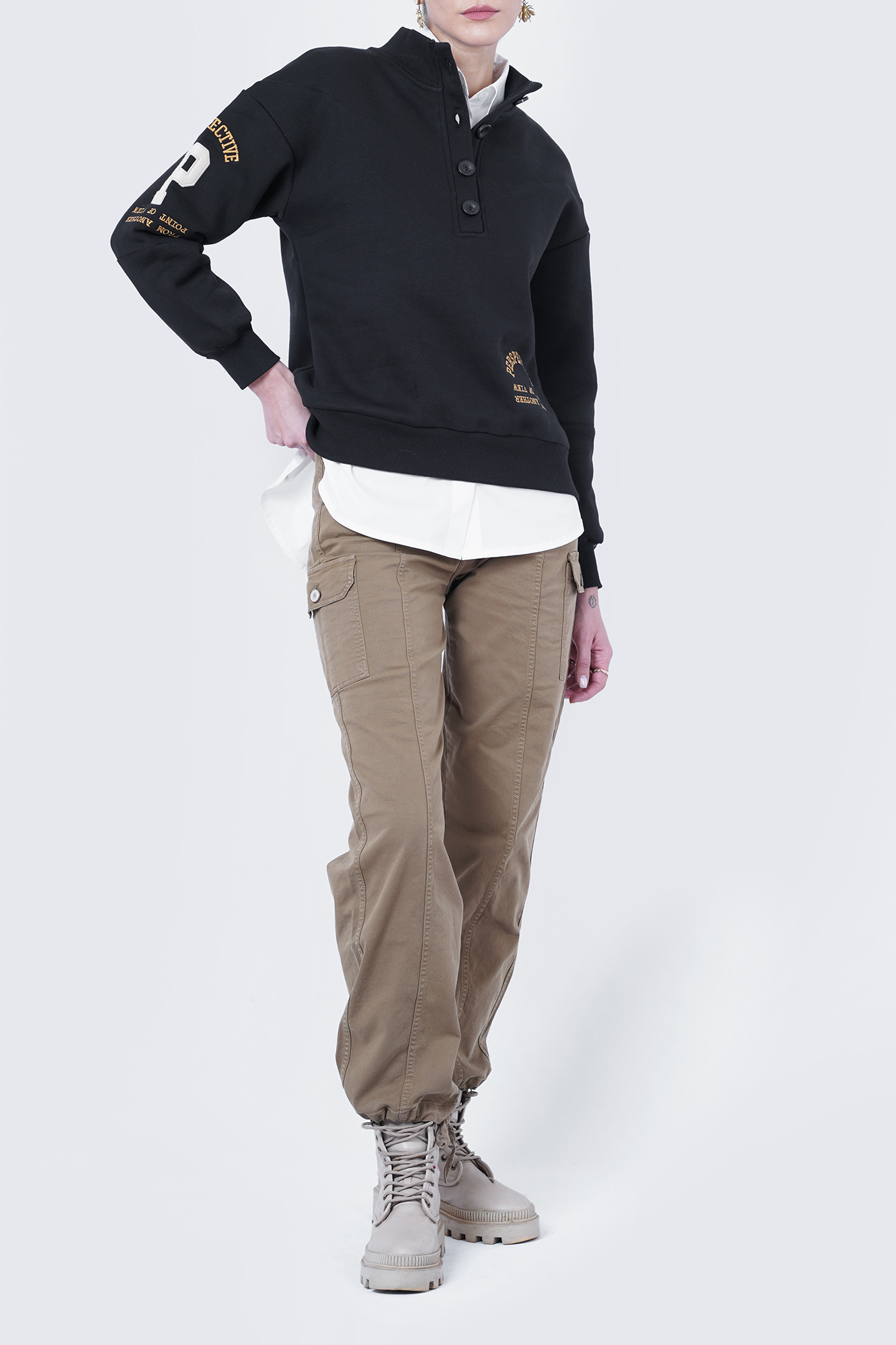 تیشرت آستین بلند گلدوزی زنانه