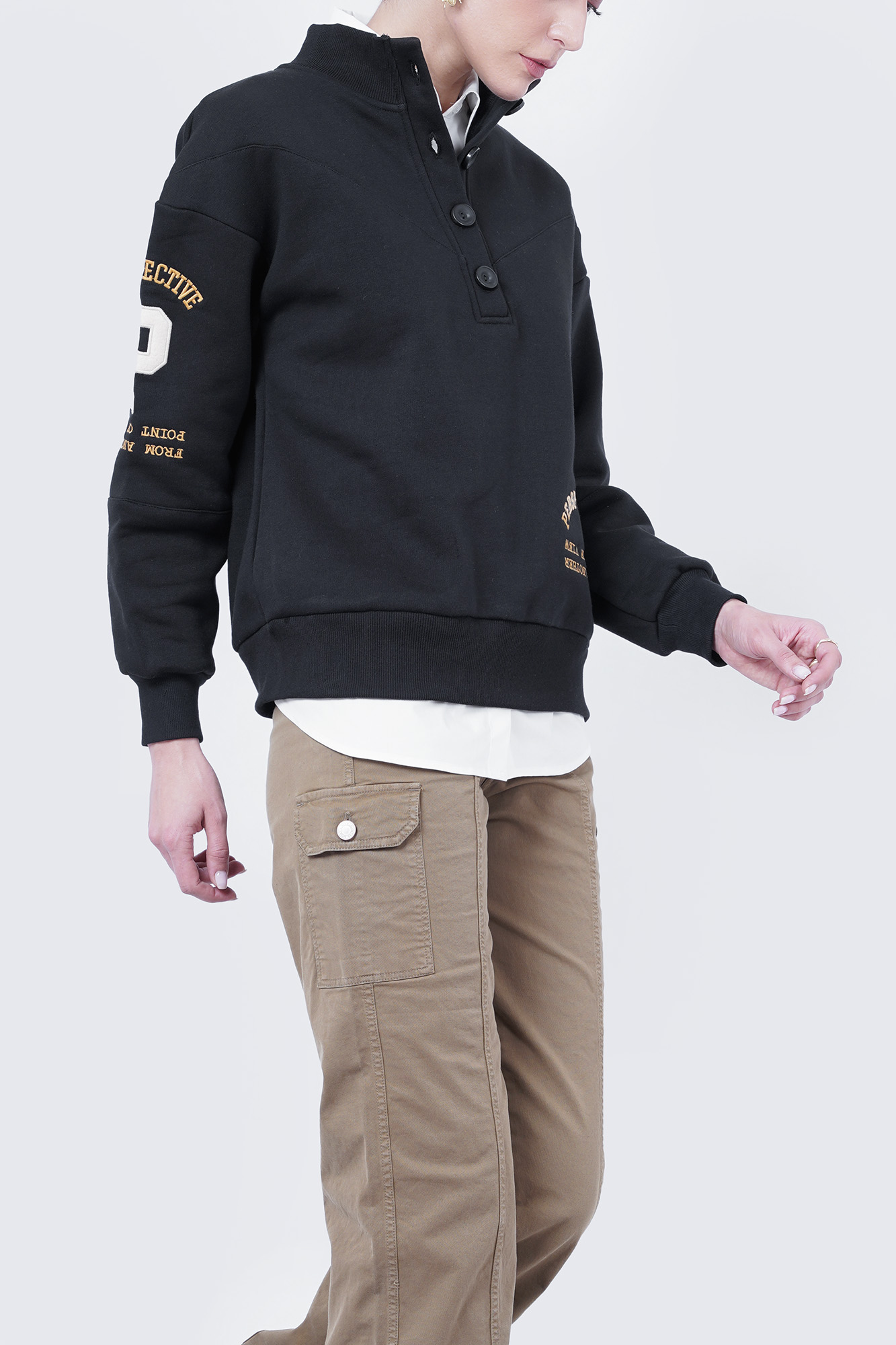 تیشرت آستین بلند گلدوزی زنانه