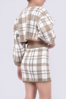 ست تیشرت و دامن بافت زنانه