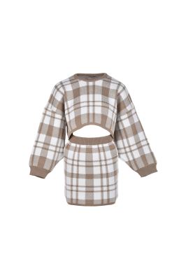 ست تیشرت و دامن بافت زنانه