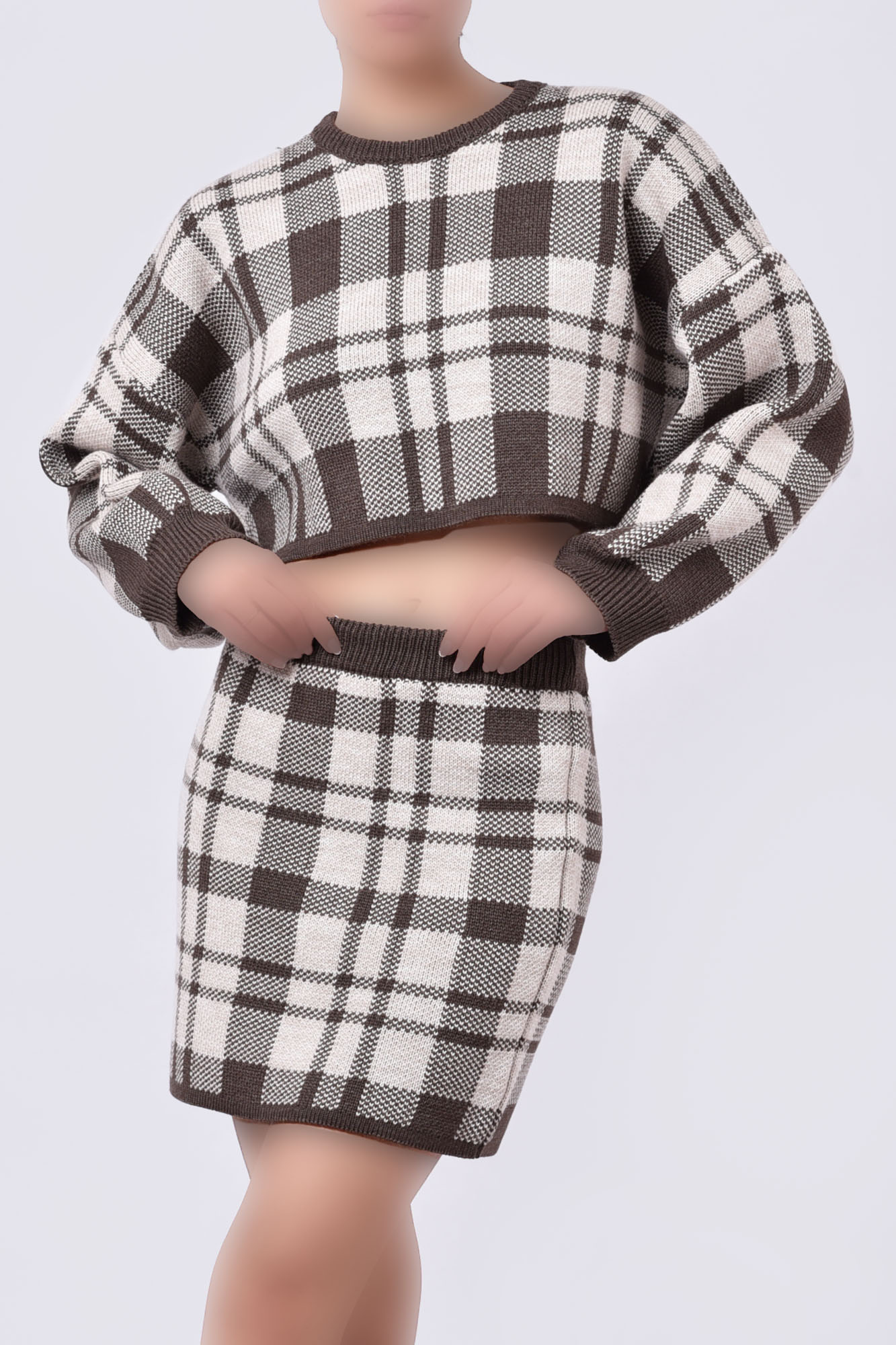 ست تیشرت و دامن بافت زنانه