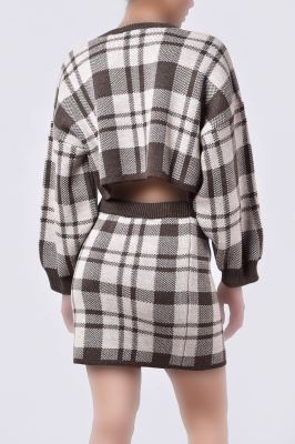 ست تیشرت و دامن بافت زنانه