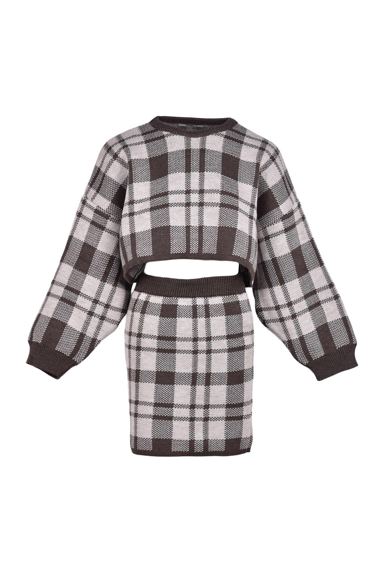 ست تیشرت و دامن بافت زنانه