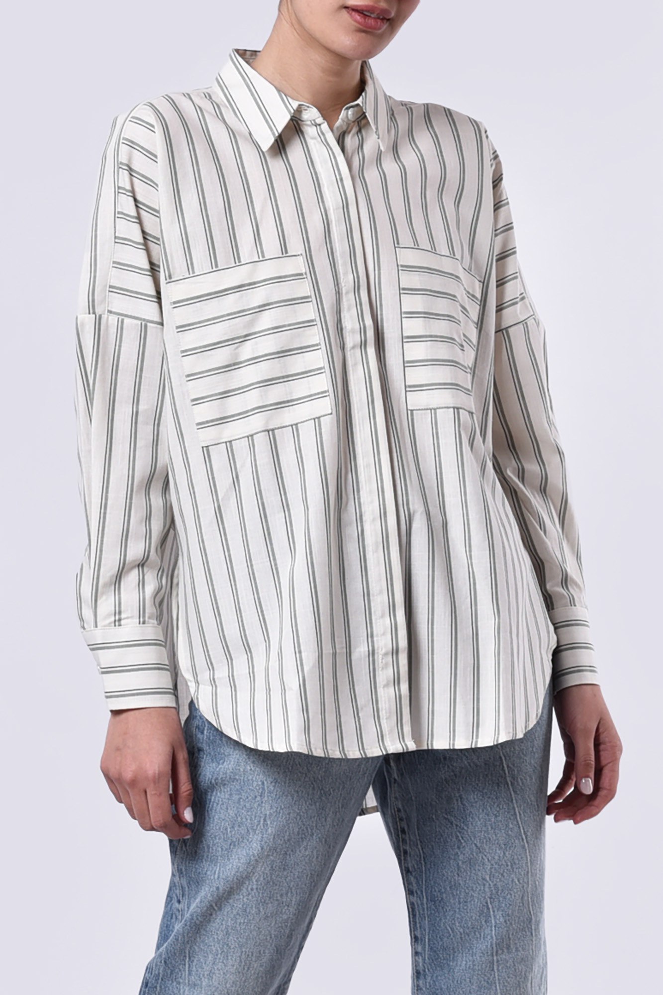 شومیز آستین بلند راه راه زنانه