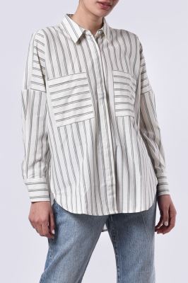 شومیز آستین بلند راه راه زنانه