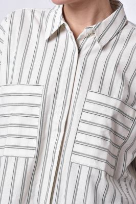 شومیز آستین بلند راه راه زنانه