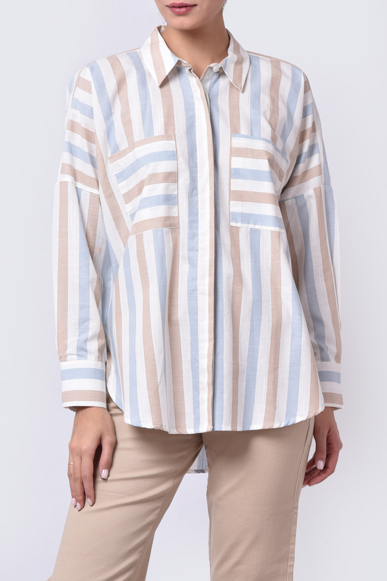 شومیز آستین بلند راه راه زنانه