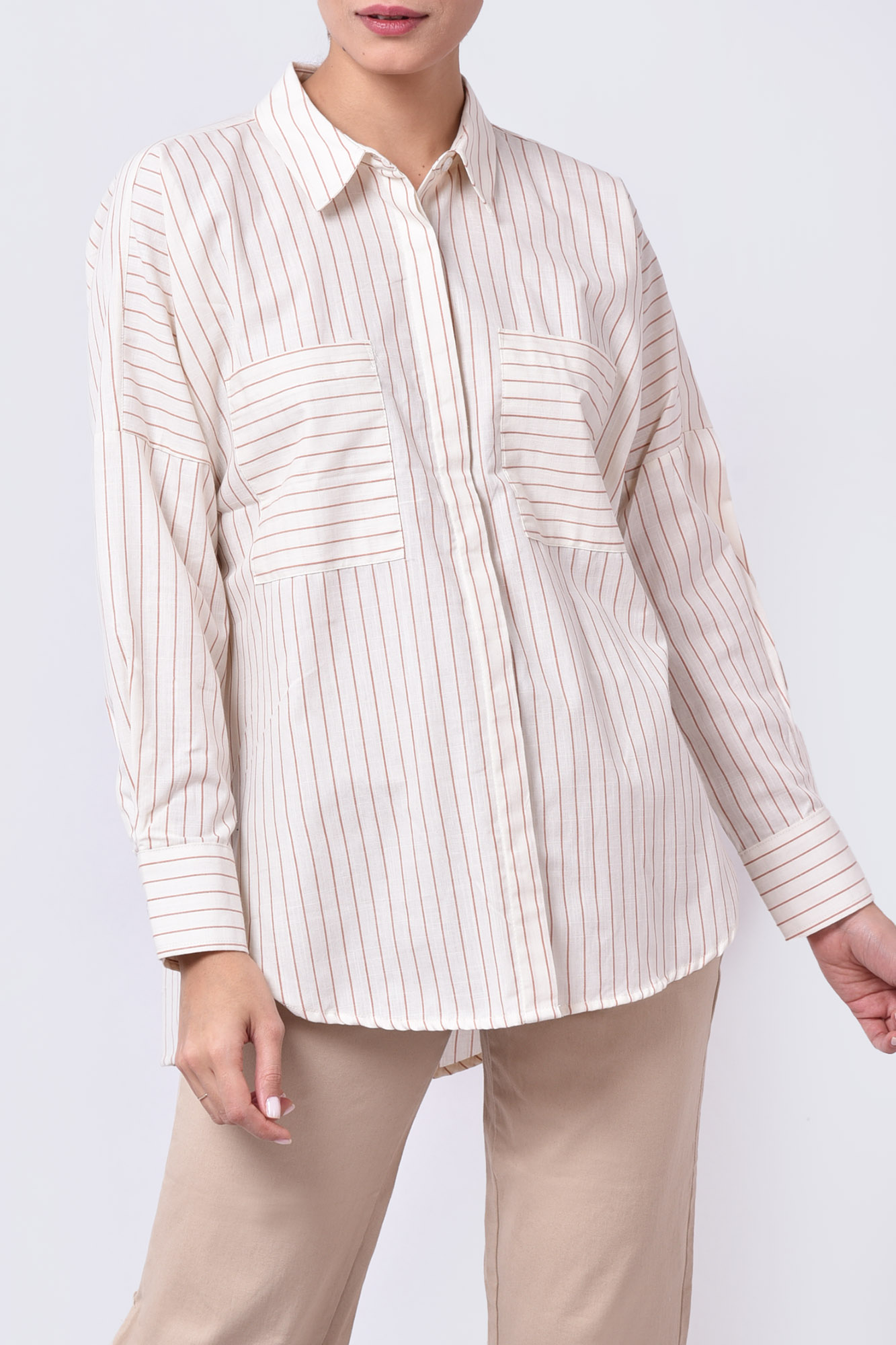 شومیز آستین بلند راه راه زنانه