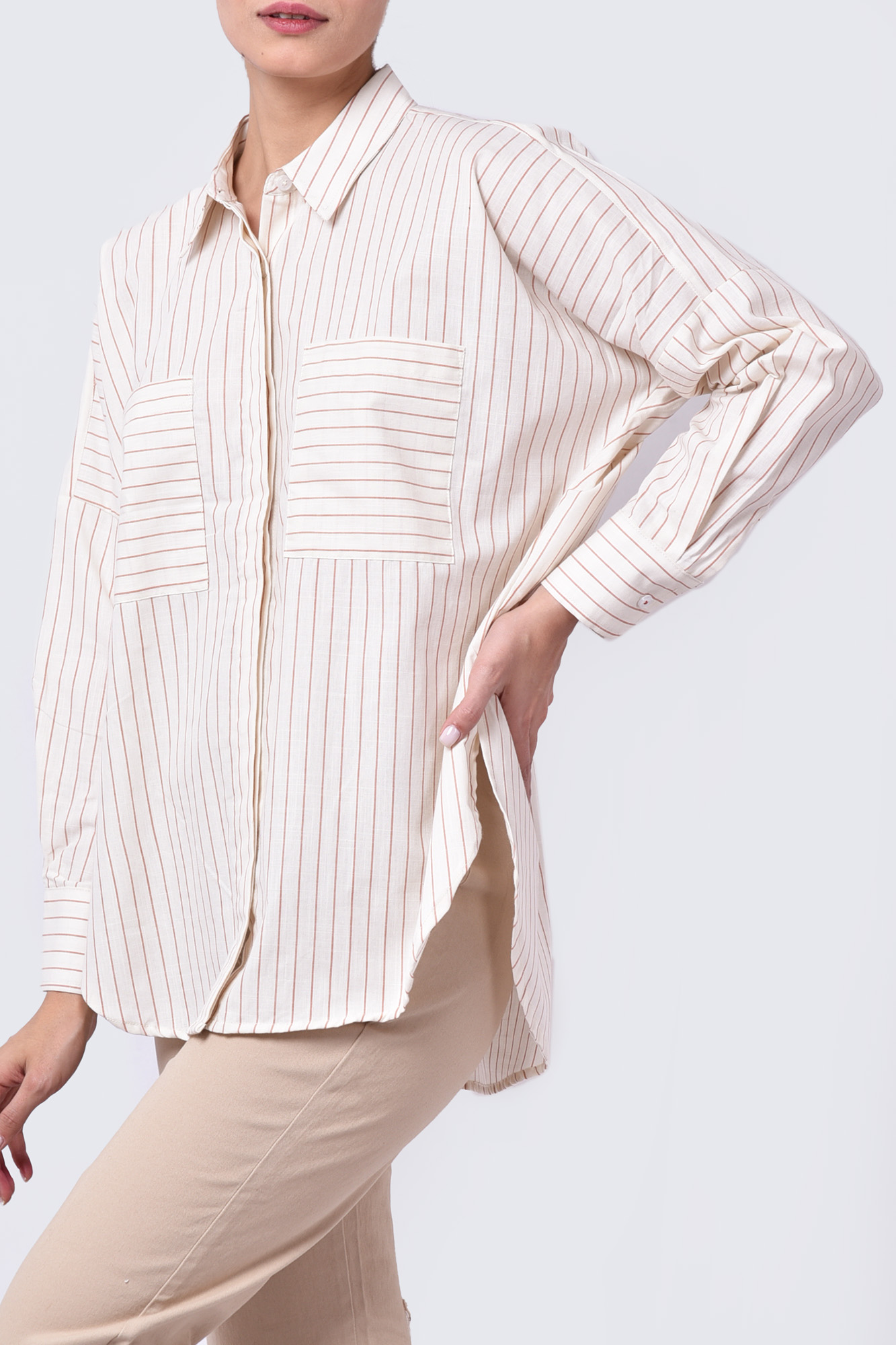 شومیز آستین بلند راه راه زنانه