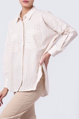 شومیز آستین بلند راه راه زنانه