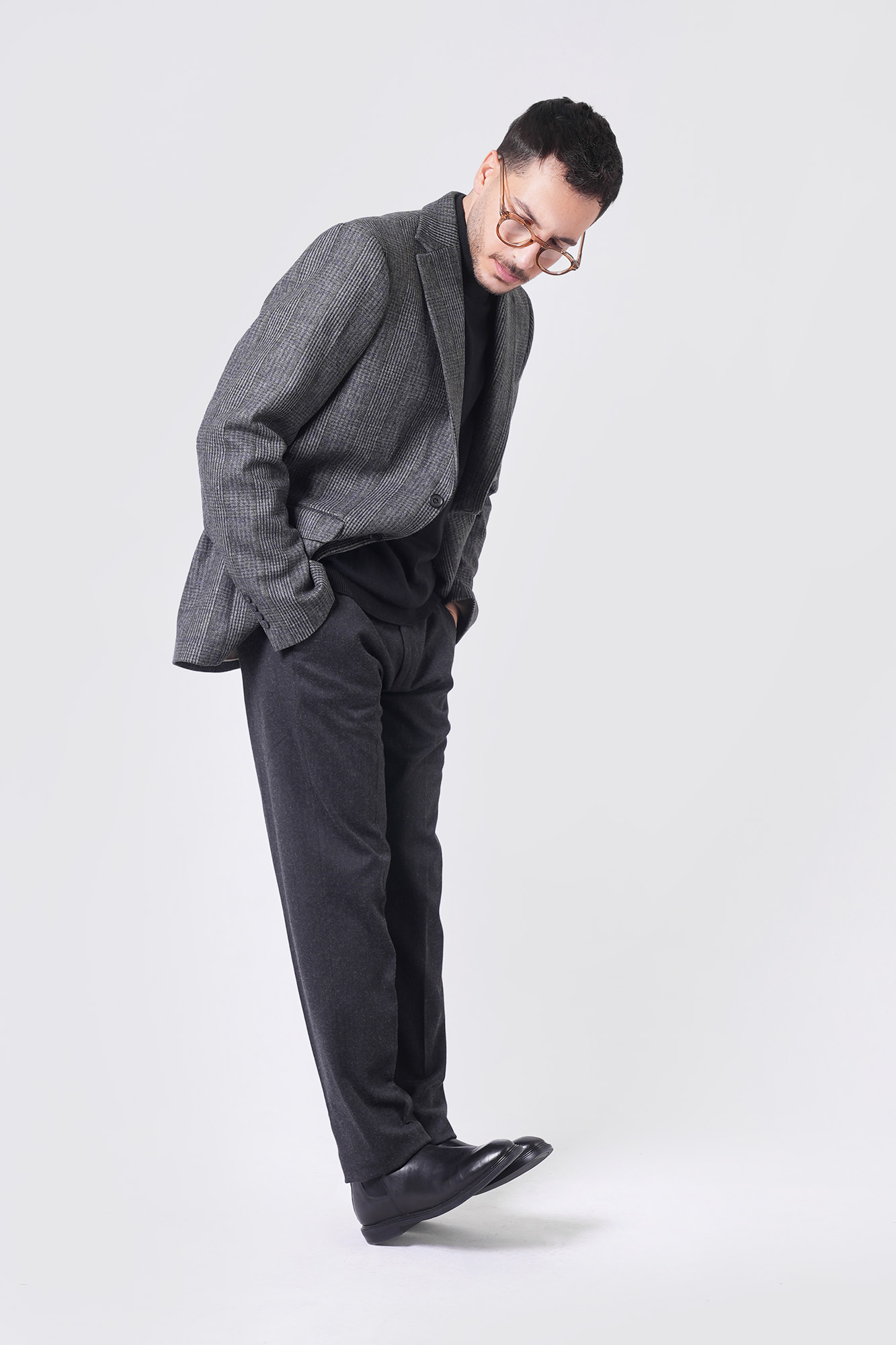 کت پشمی چهارخانه مردانه