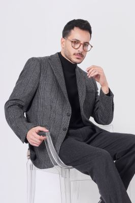 کت پشمی چهارخانه مردانه