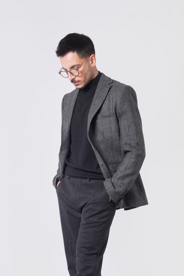 کت پشمی چهارخانه مردانه