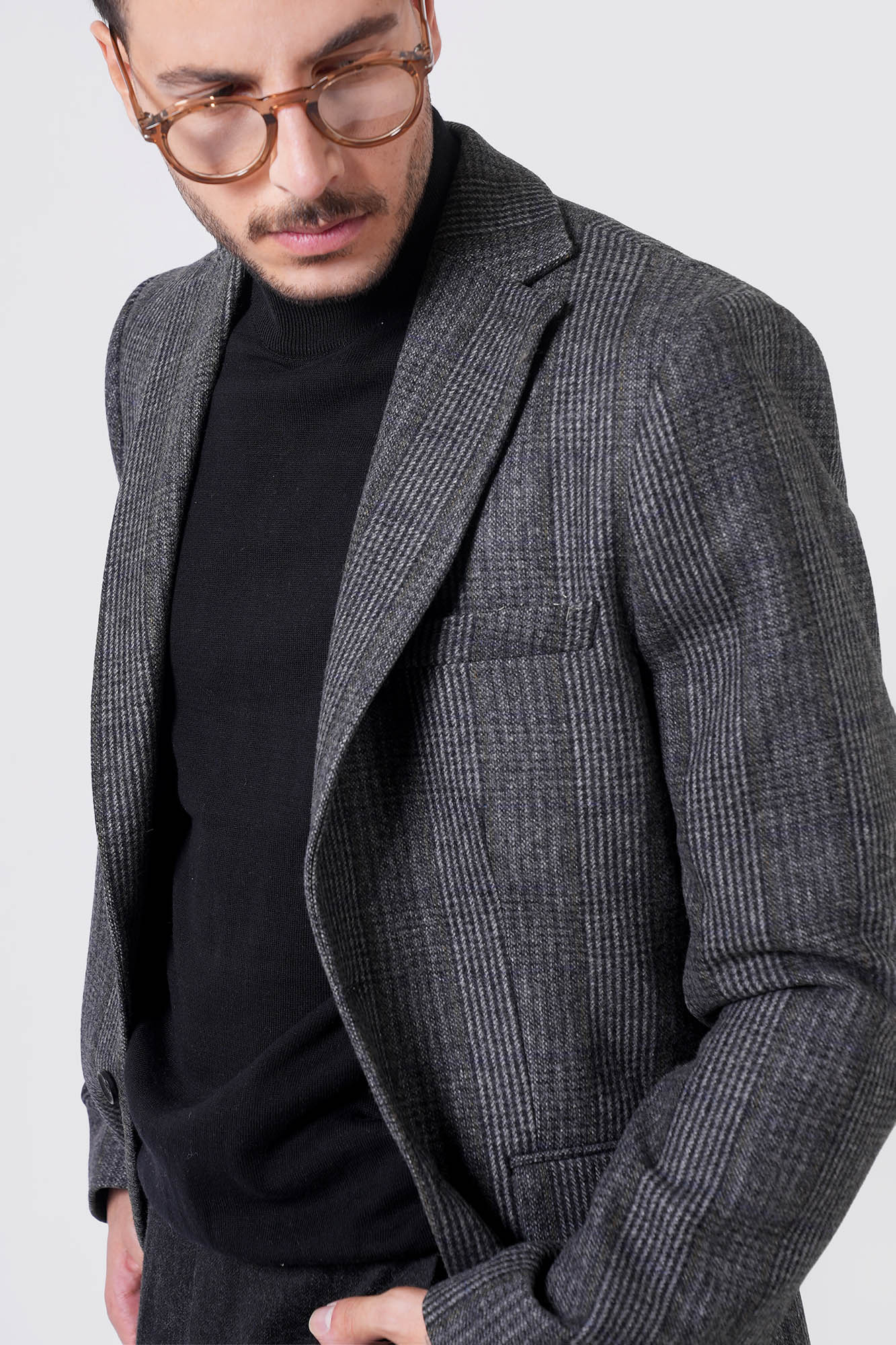 کت پشمی چهارخانه مردانه