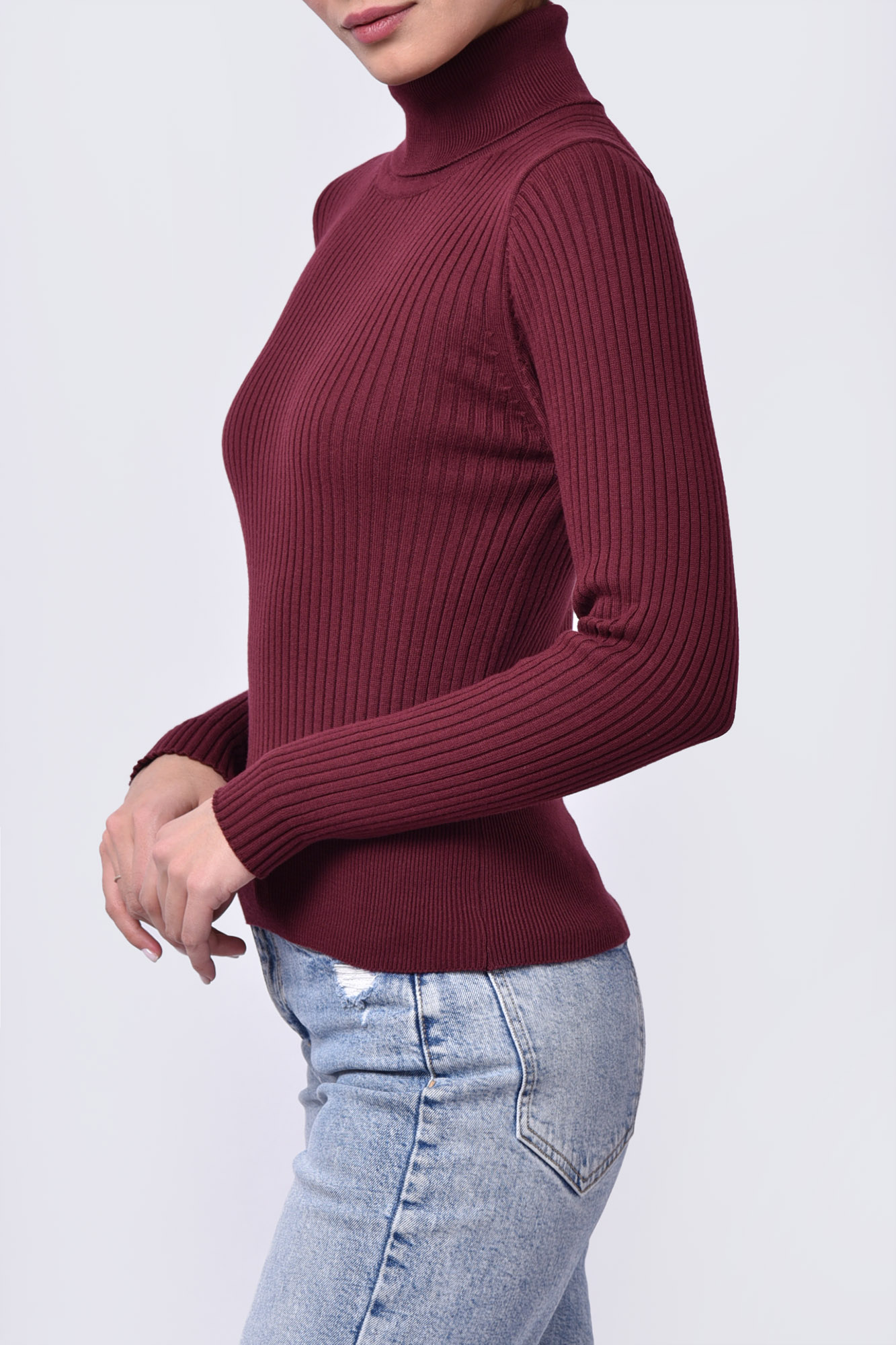 بافت یقه اسکی ساده زنانه