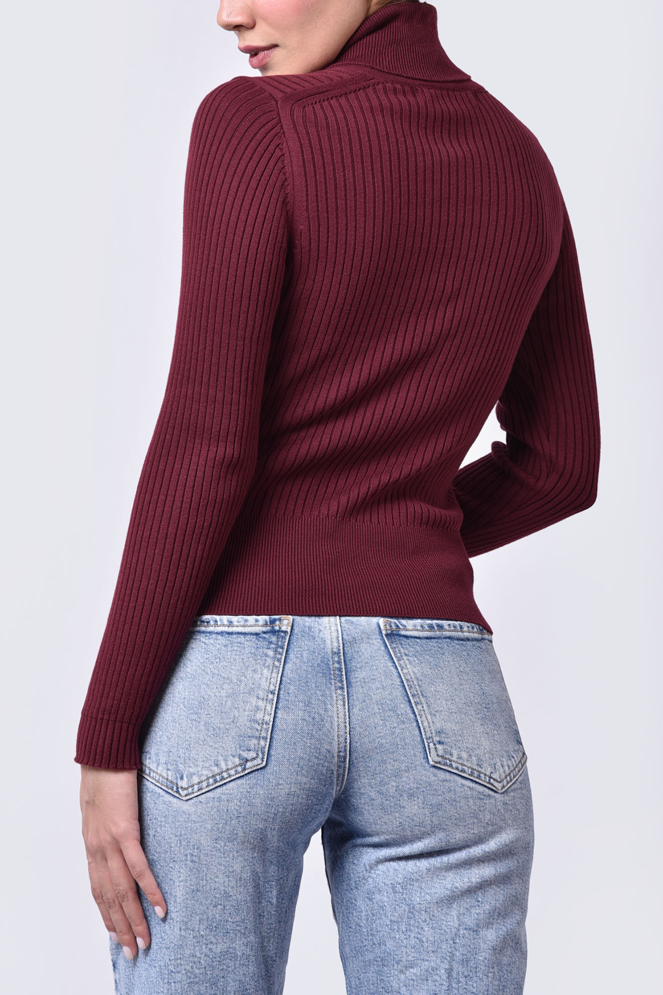 بافت یقه اسکی ساده زنانه