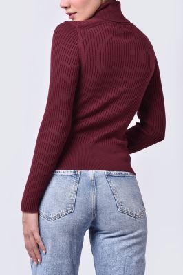 بافت یقه اسکی ساده زنانه