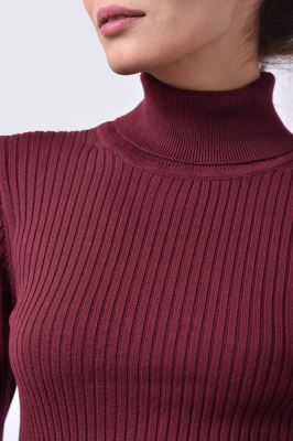 بافت یقه اسکی ساده زنانه