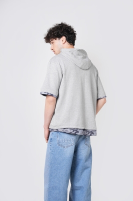 هودی آستین کوتاه طرحدار مردانه