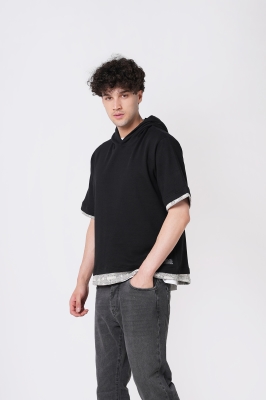 هودی آستین کوتاه طرحدار مردانه