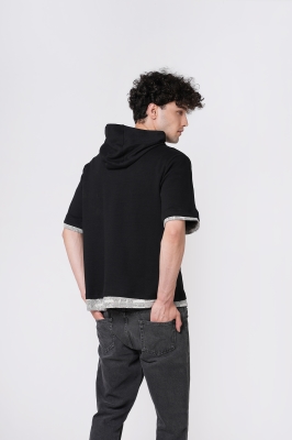 هودی آستین کوتاه طرحدار مردانه