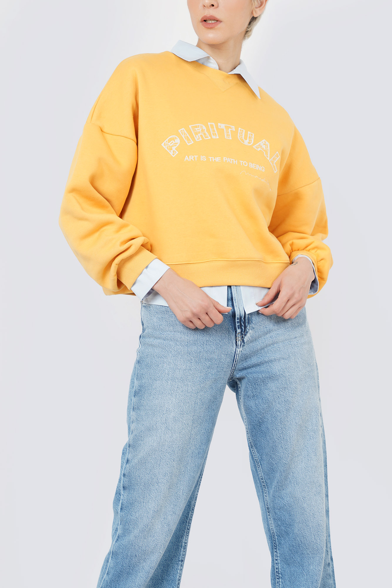 تیشرت آستین بلند گلدوزی زنانه