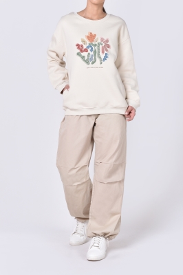 تیشرت آستین بلند چاپی زنانه