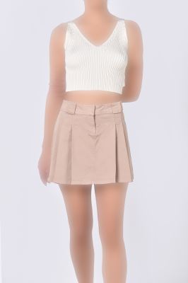 دامن کتان کوتاه ساده زنانه