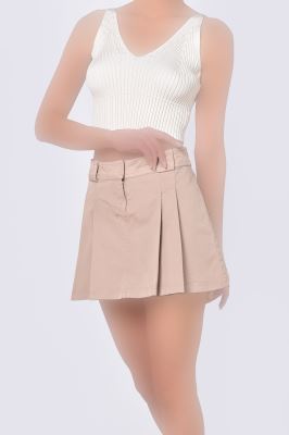 دامن کتان کوتاه ساده زنانه