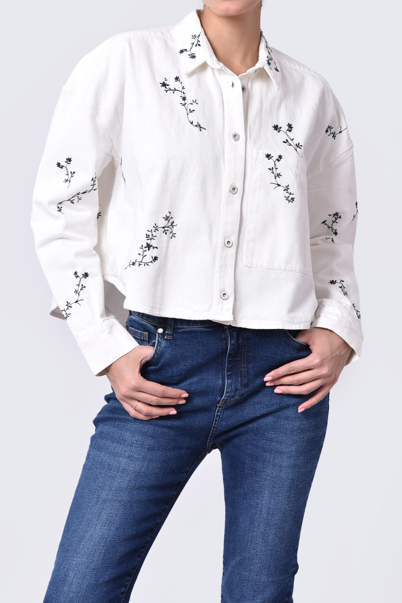 شومیز آستین بلند گلدوزی زنانه