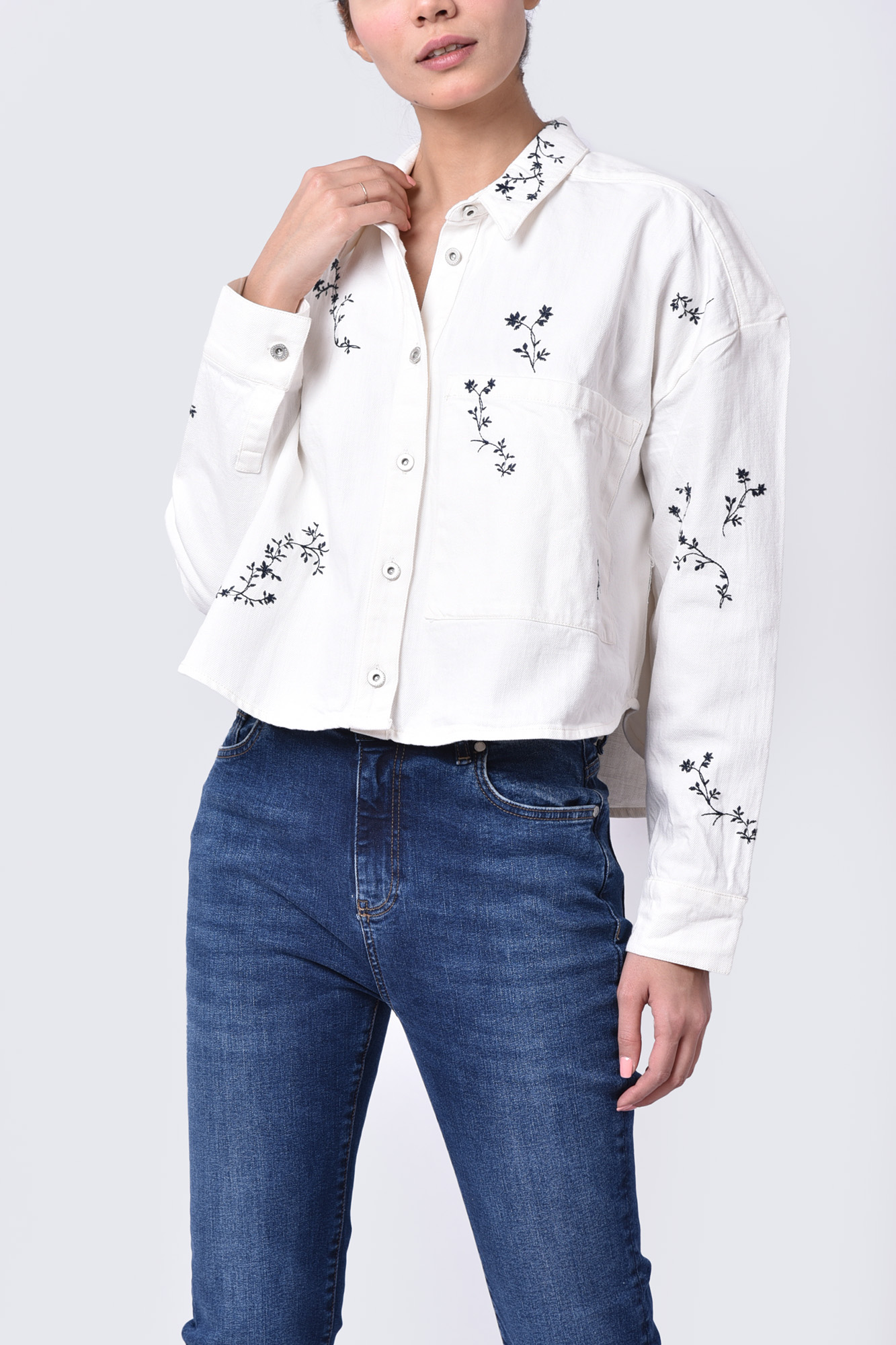 شومیز آستین بلند گلدوزی زنانه