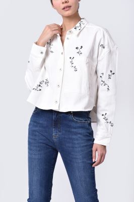 شومیز آستین بلند گلدوزی زنانه