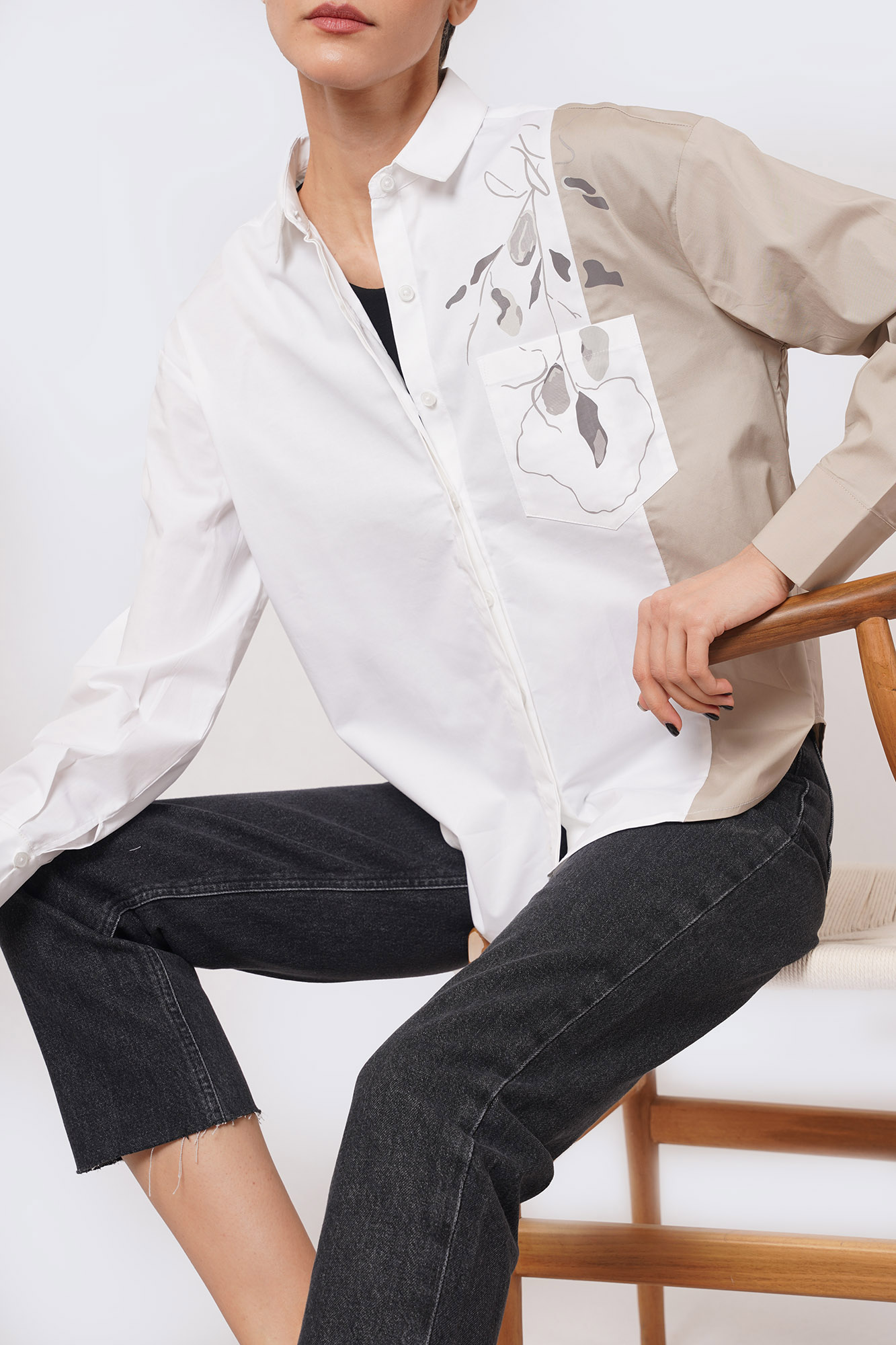 شومیز آستین بلند میکس زنانه