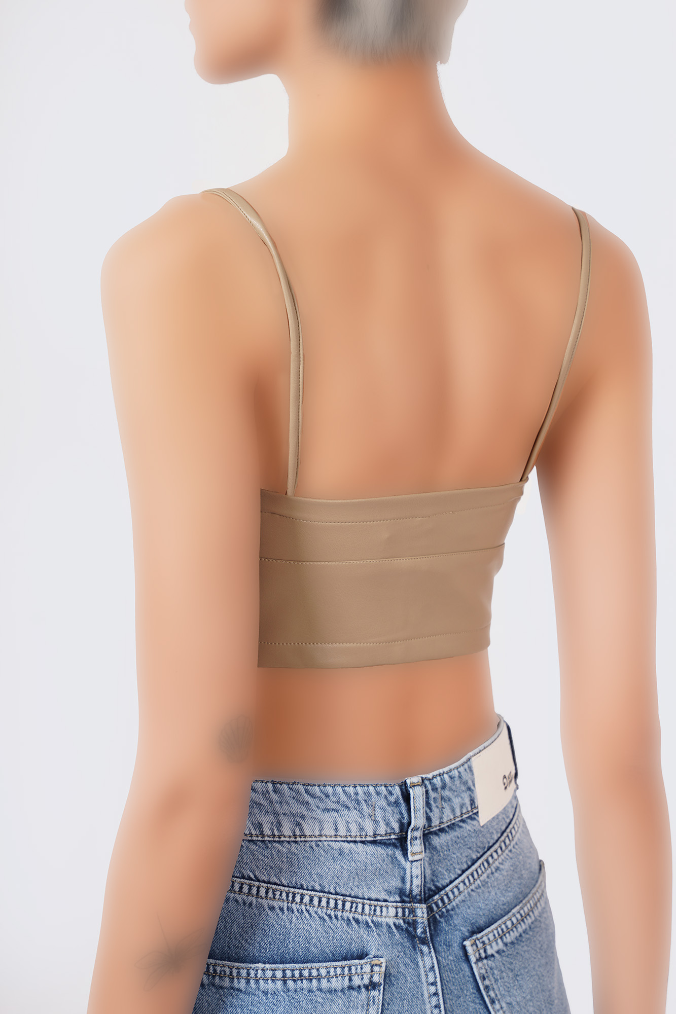 تاپ چرم ساده زنانه