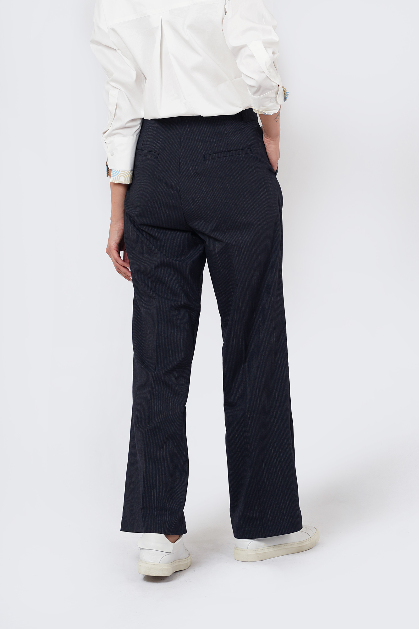 شلوار پارچه ای راه راه زنانه