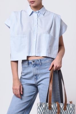 شومیز آستین کوتاه ساده زنانه