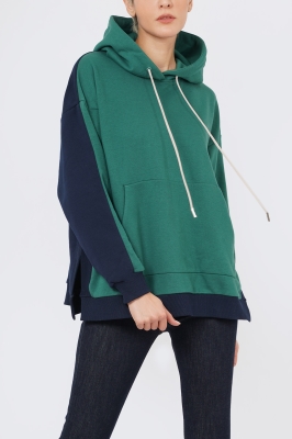 هودی دو رنگ ساده زنانه