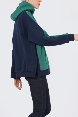 هودی دو رنگ ساده زنانه