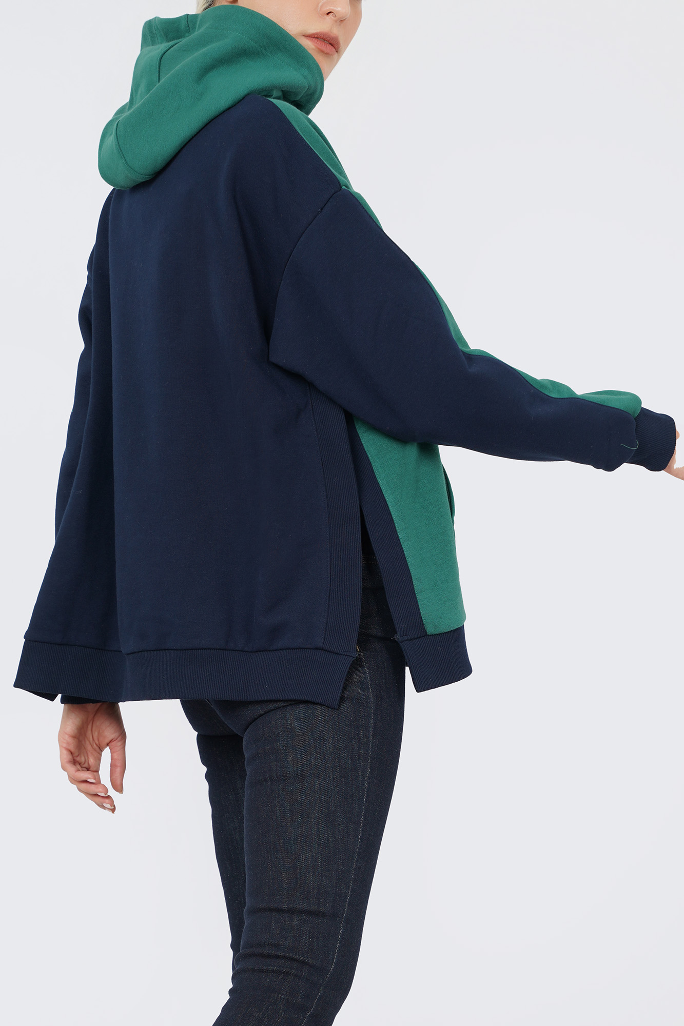 هودی دو رنگ ساده زنانه