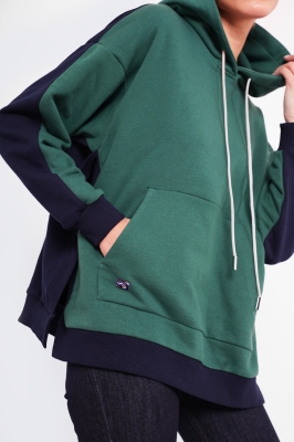 هودی دو رنگ ساده زنانه