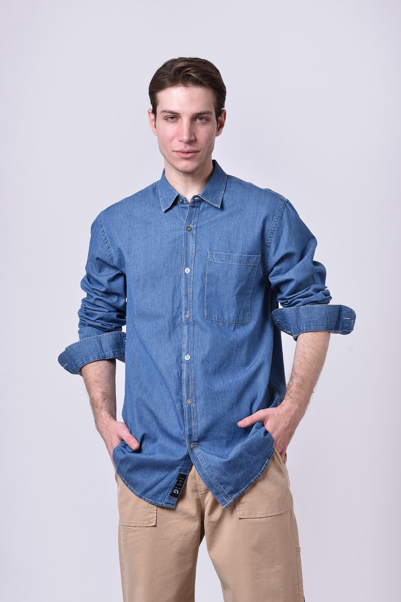 پیراهن آستین بلند ساده مردانه