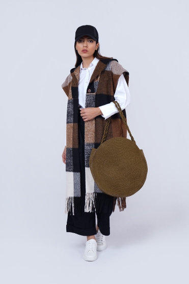 پانچو چهارخانه زنانه