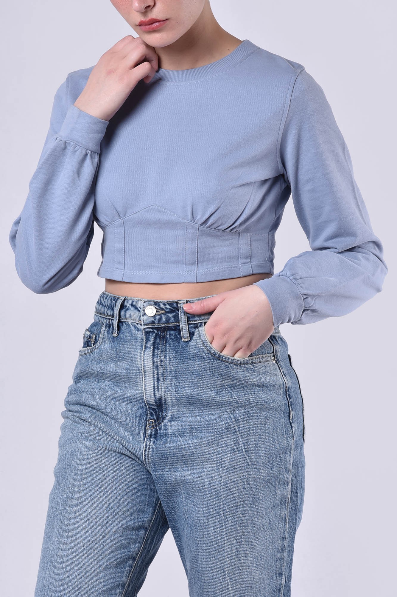 تیشرت آستین بلند ساده زنانه