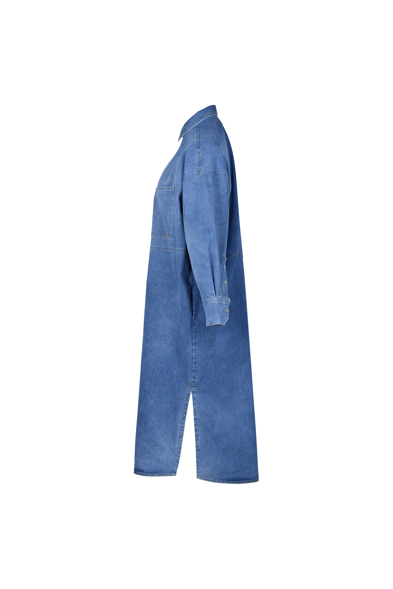 مانتو جین بلند برش دار