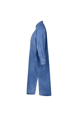 مانتو جین بلند برش دار