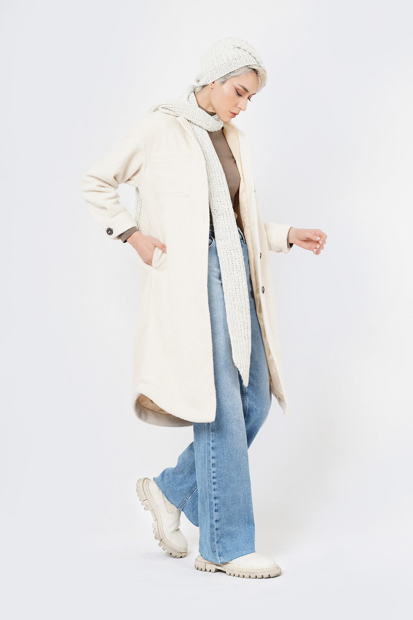 پالتو بلند ساده زنانه