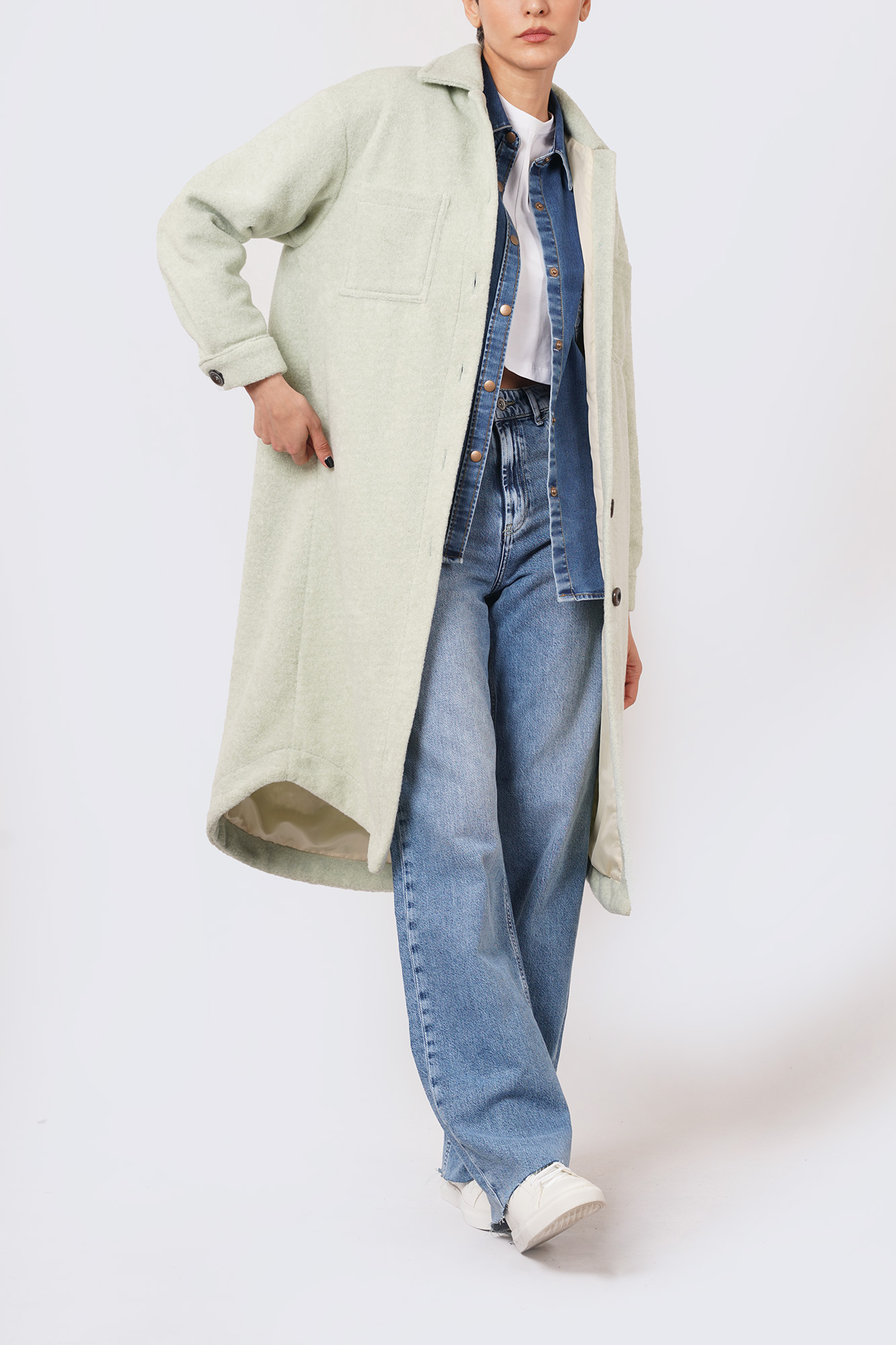 پالتو بلند ساده زنانه