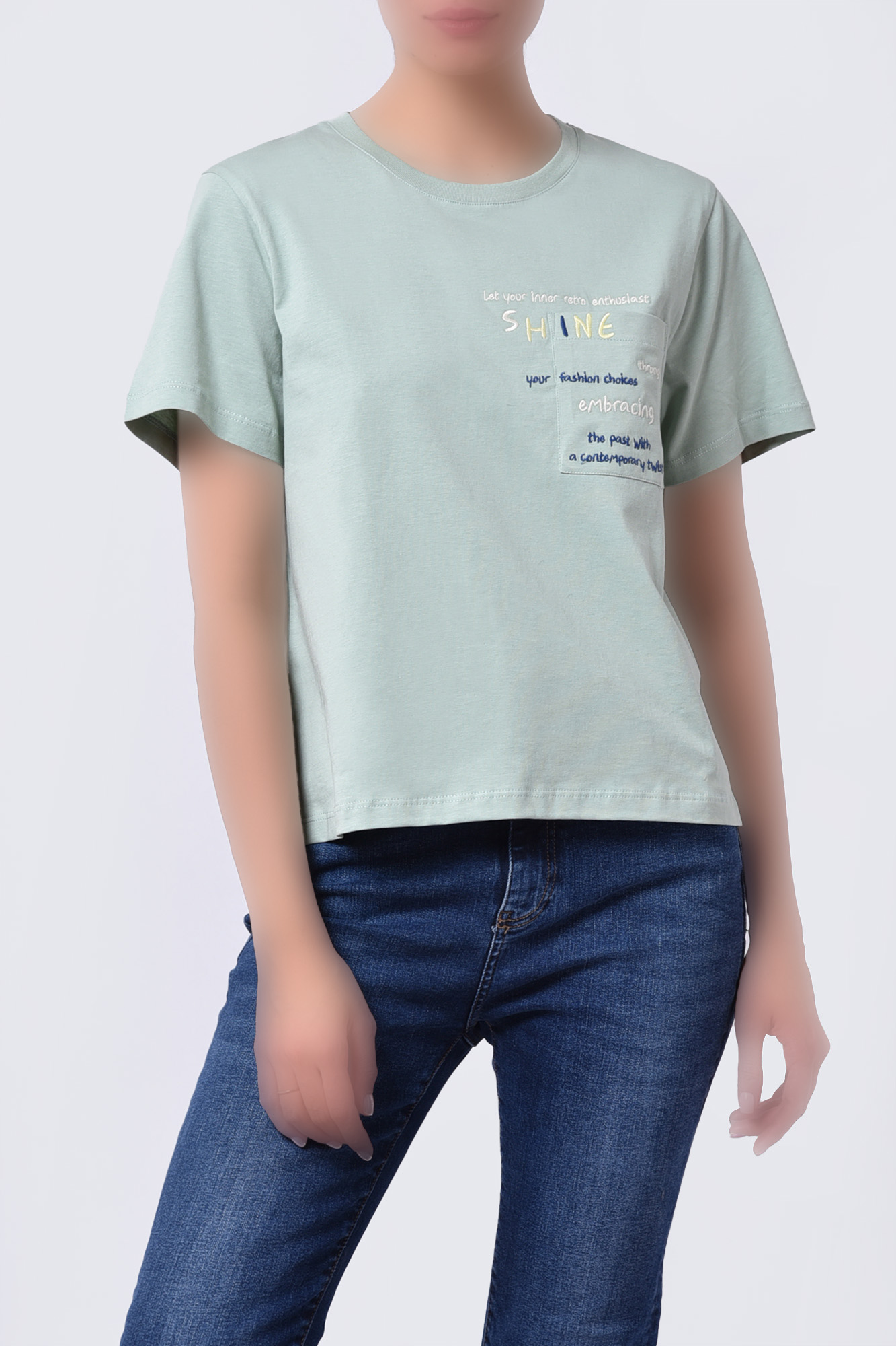 تیشرت آستین کوتاه گلدوزی زنانه